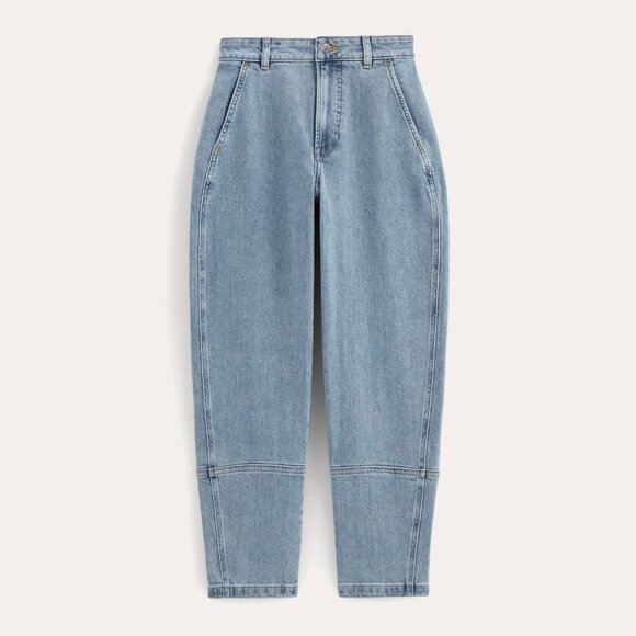 WORN ONCE! Everlane Women's Utility Barrel Pant in Light Indigo, Size 30 - Picture 3 of 4